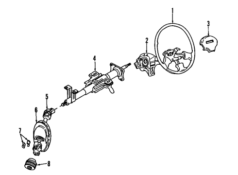 1995 Hyundai Sonata Steering Column & Wheel, Steering Gear & Linkage Bush Diagram for 56252-37000