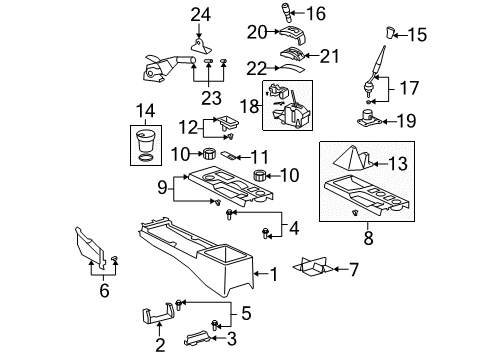 2011 Toyota FJ Cruiser Parking Brake Shift Knob Diagram for 33504-35093-B0