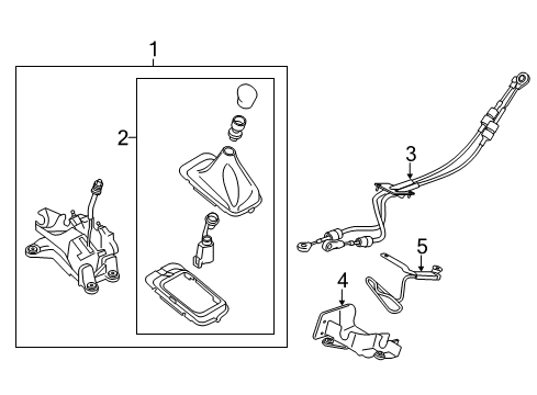 2017 Ford Fiesta Gear Shift Control - MT Shift Control Cable Diagram for D2BZ-7E395-D