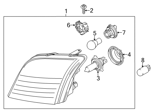 2013 Ford Transit Connect Headlamps Signal Bulb Socket Diagram for 9T1Z-13K371-C