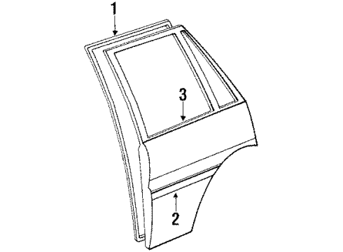 1989 Toyota Tercel Rear Door Door Weatherstrip Diagram for 67871-16120