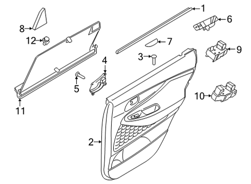 2022 Hyundai Santa Fe Interior Trim - Rear Door HANDLE ASSY-DOOR INSIDE, RH Diagram for 82620-S1000-VCS