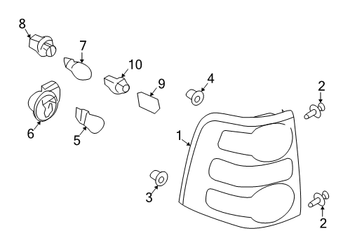 2006 Ford Explorer Bulbs Tail Lamp Screw Diagram for -N808955-S439