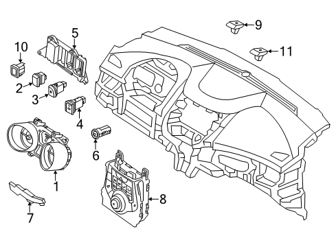 2014 Hyundai Elantra Ignition Lock Cluster Assembly-Instrument Diagram for 94004-3Y010
