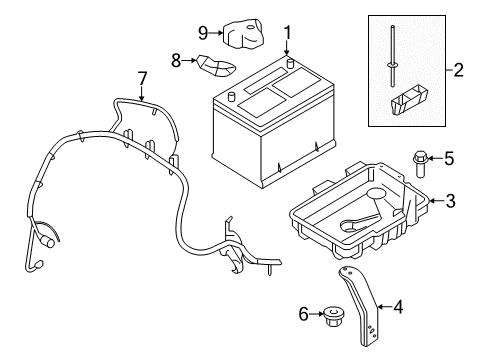 2008 Ford Edge Battery Terminal Cover Diagram for 7T4Z-14277-A