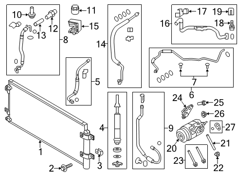 2012 Ford Edge Air Conditioner Bracket Diagram for 9G9Z-19D624-A