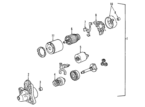 1994 Ford Probe Starter Starter Diagram for F32Z11002B