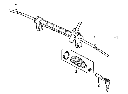 2008 Pontiac Torrent P/S Pump & Hoses, Steering Gear & Linkage Gear Asm-Steering (Includes Inner & Outer Tie Rods) Diagram for 15896770