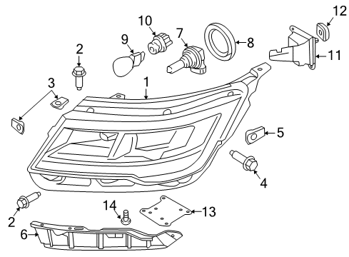 2017 Ford Police Interceptor Utility Bulbs Composite Assembly Diagram for FB5Z-13008-AB