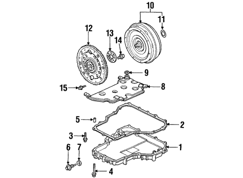 1998 Acura TL Automatic Transmission Pan, Oil Diagram for 21151-PW4-Z00