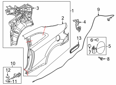 2016 Kia Forte Koup Fuel Door Catch Assembly-Fuel Fill Diagram for 81590A7200