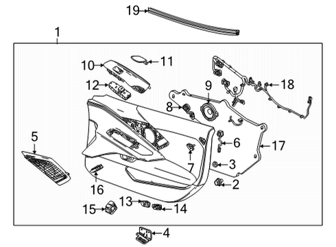 2021 Chevrolet Corvette Interior Trim - Door Belt Weatherstrip Diagram for 84472382