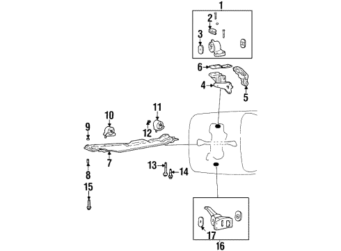 2001 Hyundai Tiburon Engine & Trans Mounting Member Assembly, Center Diagram for 21700-29000