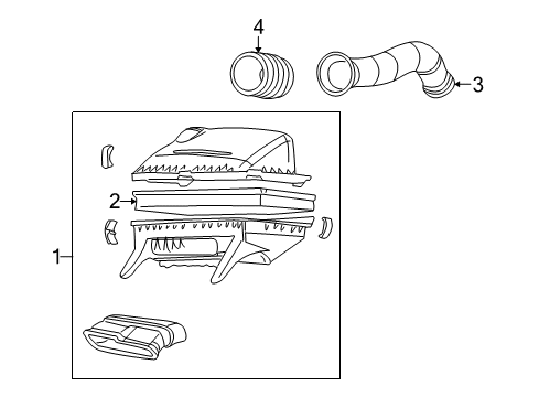 2002 GMC Savana 2500 Filters Air Cleaner Diagram for 19201276