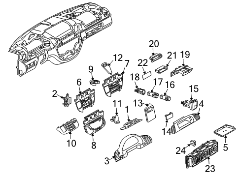 2005 Dodge Sprinter 2500 Cluster & Switches, Instrument Panel Air Conditioner And Heater Control Diagram for 5103690AA