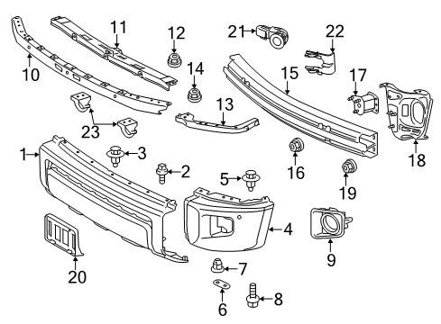 2017 Toyota Tundra Parking Aid Center Bracket Diagram for 52114-0C030