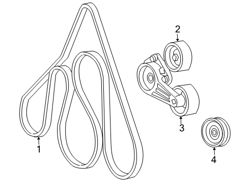 2004 Ford F-150 Belts & Pulleys Serpentine Belt Diagram for 2L3Z-8620-CA