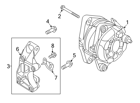 2016 Hyundai Genesis Alternator Generator Assembly Diagram for 37300-3C552