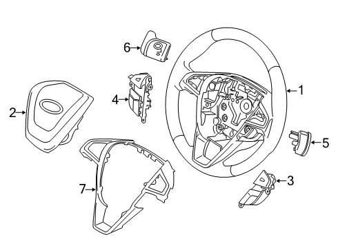 2022 Ford Edge Steering Wheel & Trim Cruise Switch Diagram for KT4Z-9C888-AA