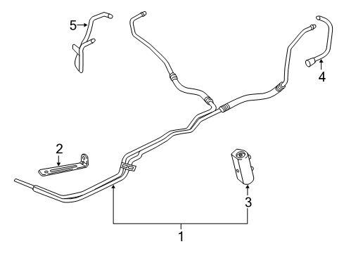 2020 Chevrolet Suburban Trans Oil Cooler Tube Assembly Diagram for 85132191