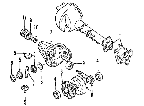 1997 Acura SLX Front Axle, Axle Shafts & Joints, Differential, Drive Axles, Propeller Shaft Gear Set, Final Drive Diagram for 8-94376-223-1