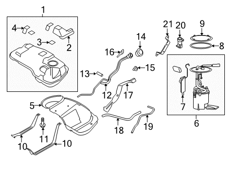 2009 Mercury Mariner Fuel Supply Pedal Travel Sensor Diagram for BL8Z-9F836-A