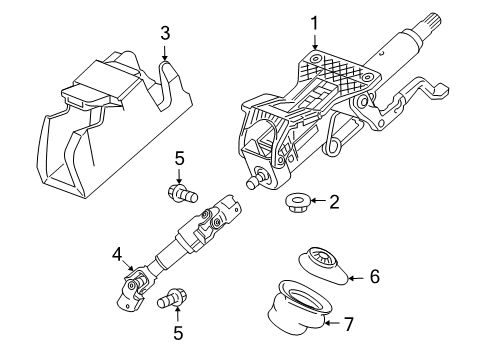 2012 Chevrolet Cruze Steering Column & Wheel, Steering Gear & Linkage Column, Steering Diagram for 13424024