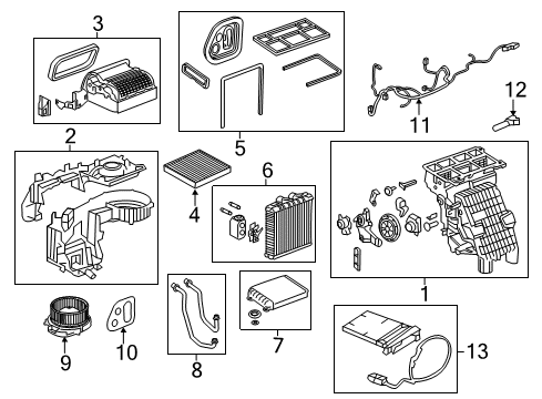 2016 Chevrolet Cruze Air Conditioner Auxiliary Heater Diagram for 39078375