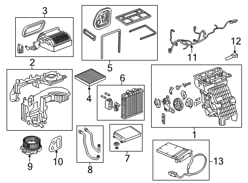 2019 Chevrolet Cruze Air Conditioner Blower Case Diagram for 13498256