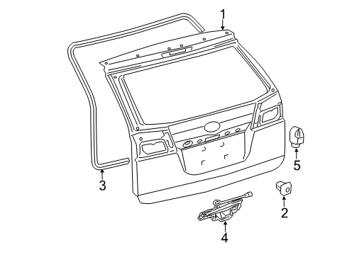 2005 Toyota Sienna Parking Aid BUZZER, Wireless Door Diagram for 89747-51010