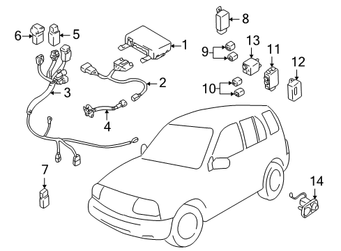 2000 Chevrolet Tracker Door & Components RELAY, Door and End Gate Electrical Diagram for 30024049