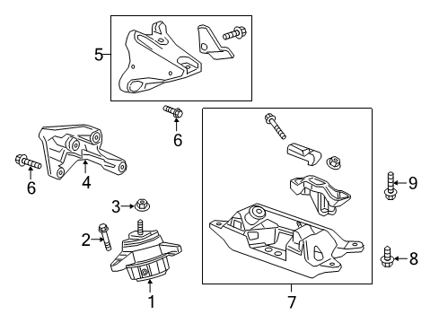 2016 Cadillac CT6 Engine & Trans Mounting Mount Bracket Diagram for 23390691