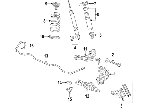 2007 Acura RL Rear Suspension Components, Lower Control Arm, Upper Control Arm, Stabilizer Bar Shock Absorber Assembly, Right Rear Diagram for 52610-SJA-407