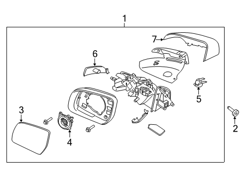 2021 Ford Ranger Mirrors Mirror Glass Diagram for KB3Z-17K707-B