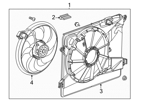 2018 Chevrolet Trax Cooling System, Radiator, Water Pump, Cooling Fan Fan Assembly Diagram for 95392642