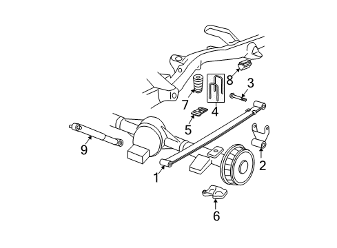 2011 Chevrolet Express 1500 Rear Suspension Shock Diagram for 84301666