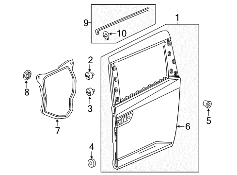 2015 Honda Odyssey Side Loading Door - Door & Components Panel, R. (DOT) Diagram for 67510-TK8-A70ZZ