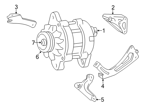 2003 Lexus RX300 Alternator Alternator Brace Diagram for 12512-20010