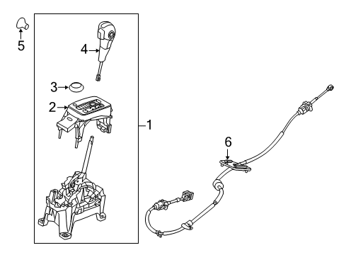 2012 Ford Fiesta Gear Shift Control - AT Shift Knob Diagram for 9E5Z-7213-JA