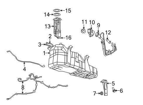 2012 Jeep Liberty Fuel System Components Pickup / Level Unit Module Kit Diagram for 68017713AA