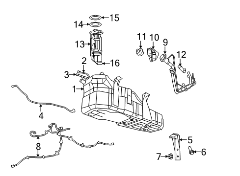 2009 Jeep Liberty Senders Tube-Fuel Filler Diagram for 57010186AC