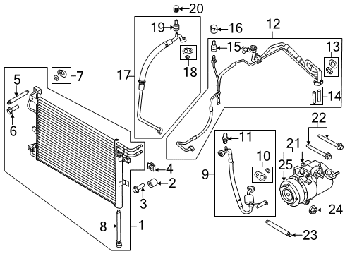 2012 Ford Explorer Air Conditioner Condenser Bolt Diagram for -W707393-S439