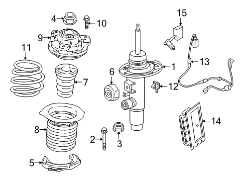 2022 BMW 330e Struts & Components - Front SPRING STRUT FRONT LEFT VDC Diagram for 37106898313