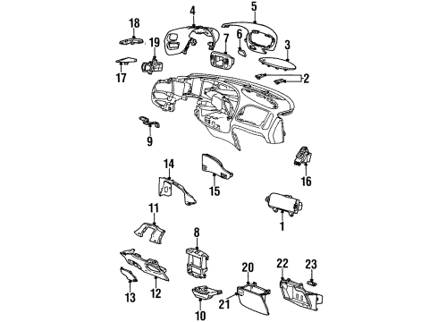 2001 Lincoln Navigator Instrument Panel Air Outlet Vent Diagram for YL3Z-19893-DAA