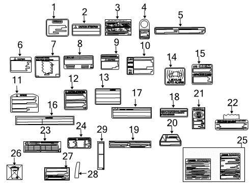 2008 Lexus LS600h Information Labels Label, COOLANT System Diagram for 11285-38010