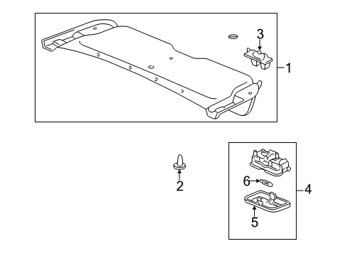 2003 Acura RL Interior Trim - Trunk Lid Garnish, Trunk Cover Lid Diagram for 84650-SZ3-A01