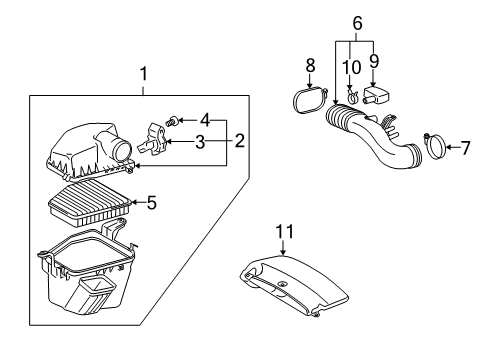 2008 Lexus GS460 Filters Inlet, Air Cleaner Diagram for 17751-38060