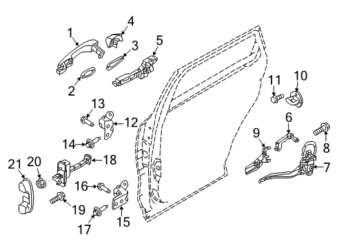 2018 Kia Sorento Rear Door Bracket-Rear Outside Handle Diagram for 83495C5000