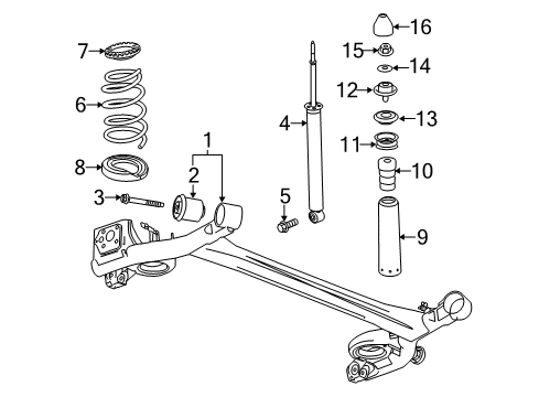 2015 Chevrolet Spark Rear Suspension Support, Rear Suspension Diagram for 95073626