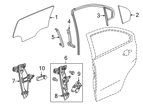 2016 Chevrolet Sonic Rear Door Run Weatherstrip Diagram for 42550305